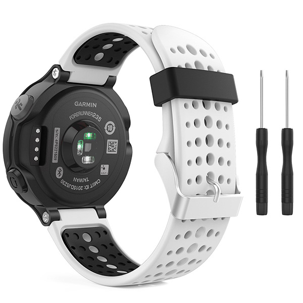 Para Garmin Forerunner 235 brazalete con correa de silicona para Garmin Forerunner 220/230/235/620/630/735XT/235 accesorio Lite: White with Black