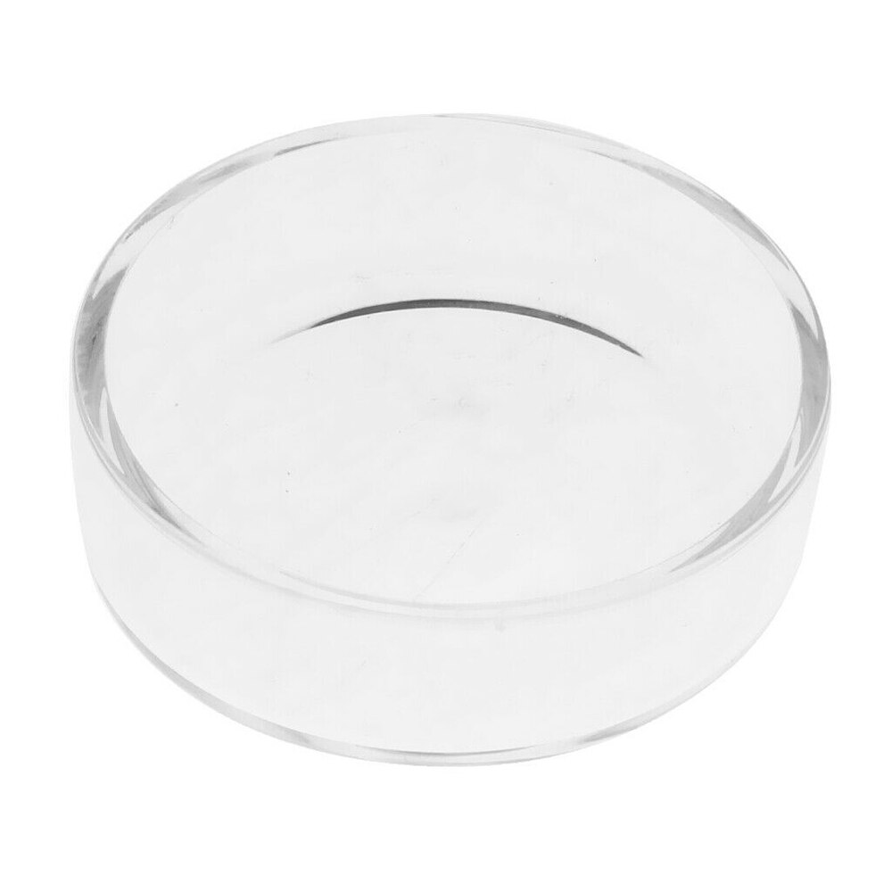 Un Color pecera acrílico de gambas para comer cuenco de plato de comida contenedor alimentador bandeja de alimentación de acuario suministros de bandeja: Round