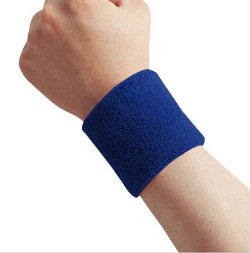 Ademend Zweet Polsband Katoen Elastische Polssteun Tennis Polsbandjes Sport Fitness Zweet Band Sweatbands Fitness Apparatuur: blue