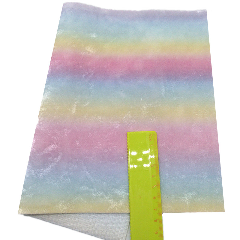 Pastel Kleuren Regenboog Stof Verpletterd Fluwelen Stof Lakens Voor Strikken Tassen Accessoires Craft Diyleosyntheticodiy R504C