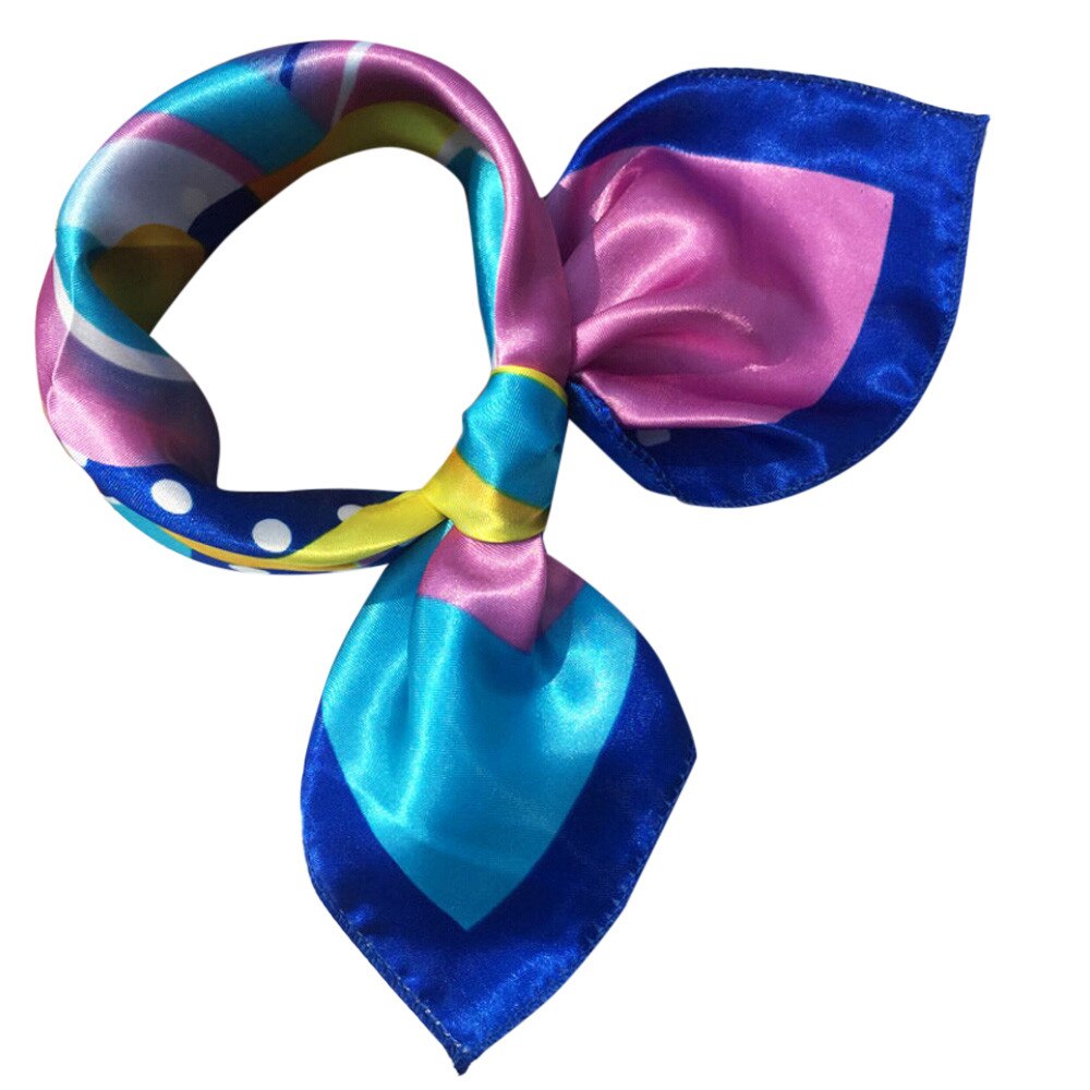 Foulard carré cheveux cravate pour les femmes de fête d'affaires petit Vintage maigre rétro tête cou soie Satin écharpe pour dames #25: E