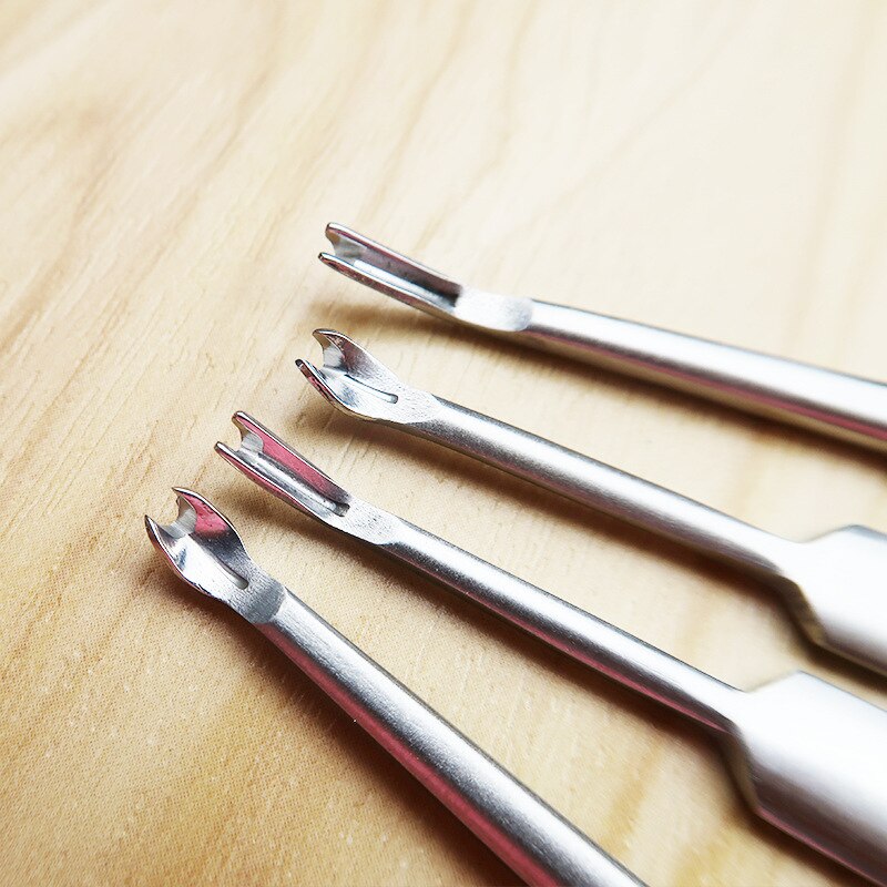 Leather Stitching Scraping Tool Stainless Steel V-shaped U-shaped Leather Groover Leather Craft Hole Puncher Edge Bevel Tool