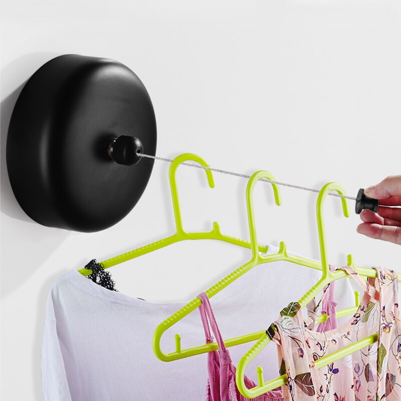 3.8m Retractable Clothesline Indoor Outdoor Laundry Hanger Clothesline Dryer Organiser Clothes Drying Rack Rope Stainless Steel