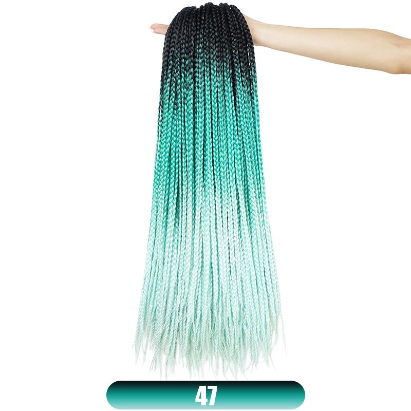 19 Color Ombre Box Crochet Hair Braids 24 Inch Zizi Synthetic Hair Extension For Braids Kanekalon Braiding Hair Pre Stretched: 47