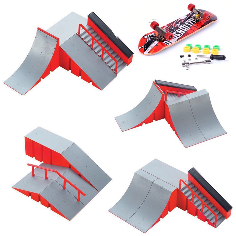 Finger skate park mini scooter ramp mini skate ramp jul födelsedag för barn