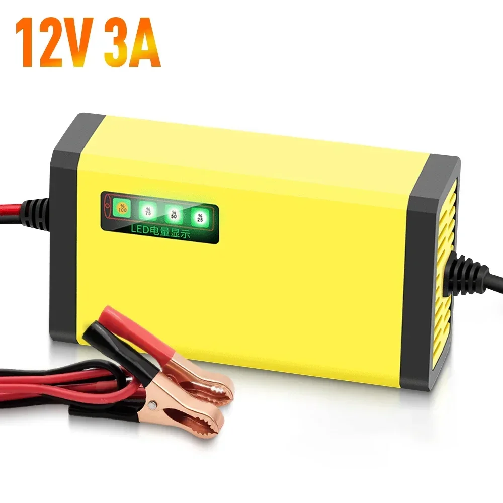 Bilbatterilader 10a 12v bilbatterilader 24v 5a biltilbehør digitalt display deteksjon puls reparasjon billader: Brun