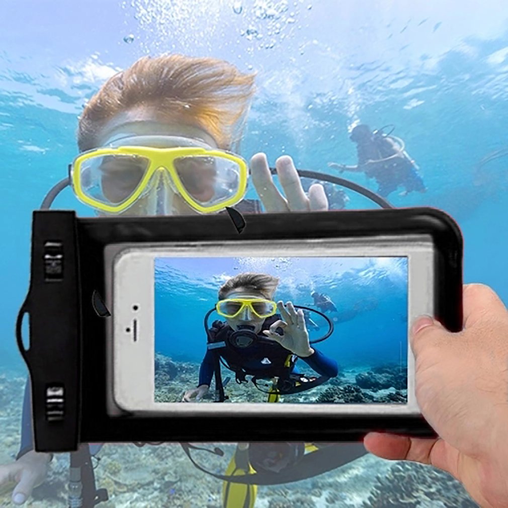 Waterdichte telefoonhoes voor onder water, waterdichte tas voor mobiele telefoons met nekband, 100%  waterbestendig