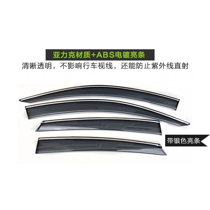 Voor Honda Civic Window Visor Vent Shades Sunny Regen Deflector Guard Luifels Stickers Auto-Styling Accessoires