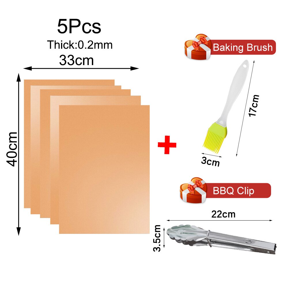 Tapis de Barbecue antiadhésif Réutilisable Barbecue Cuisson Tapis BBQ Accessoires pour L'extérieur Résistant À La Chaleur Cuisson Feuille De Cuisson
