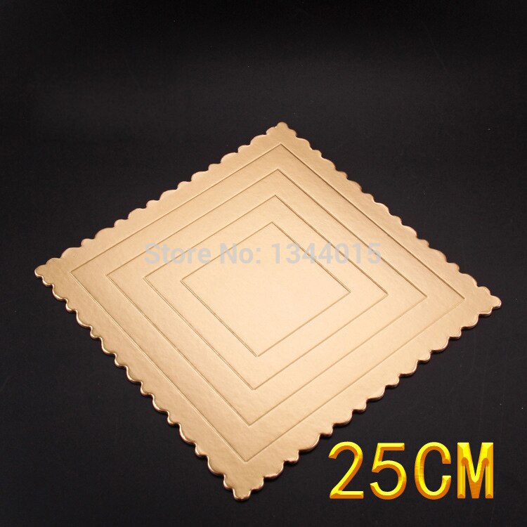 5 stk/parti tykkere 10- tommer (25*25cm)  firkantet guldkage pap brød bundbeslag bagepapir kageplade bageværktøj  m2060