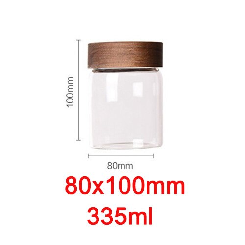 Køkken krukker slik glas krukke med låg sukker skål opbevaring krukker til krydderier glas beholdere til mad kaffe / te / konditor glas: 80 x 100mm 335ml