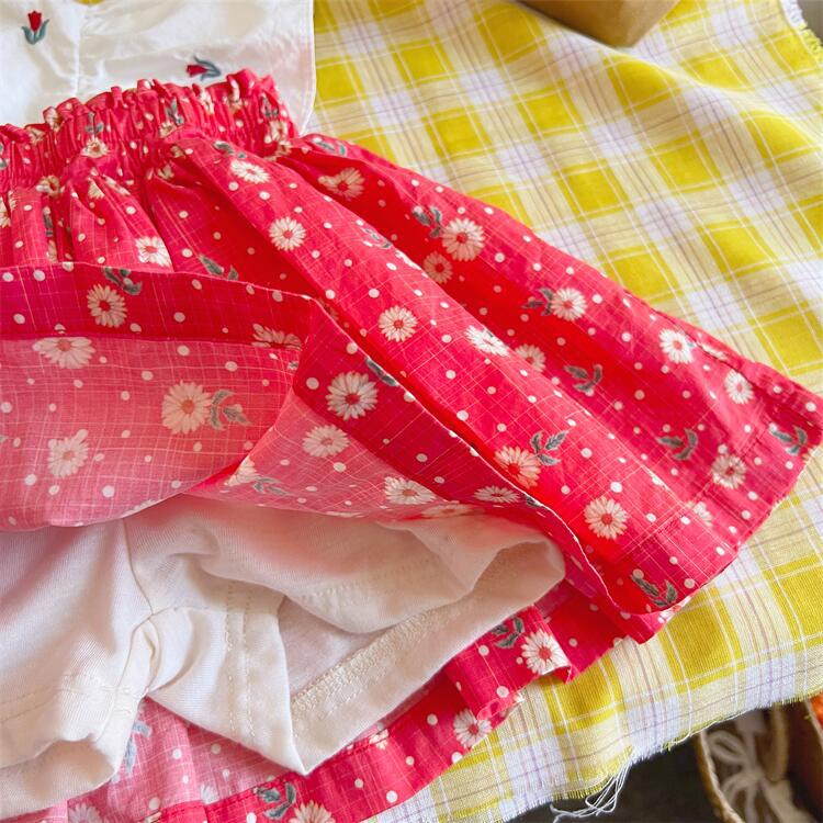 Deer jonmi 2022 Summer Baby Girls Princess gonne gonne Tutu per bambini in stile coreano con stampa floreale rossa