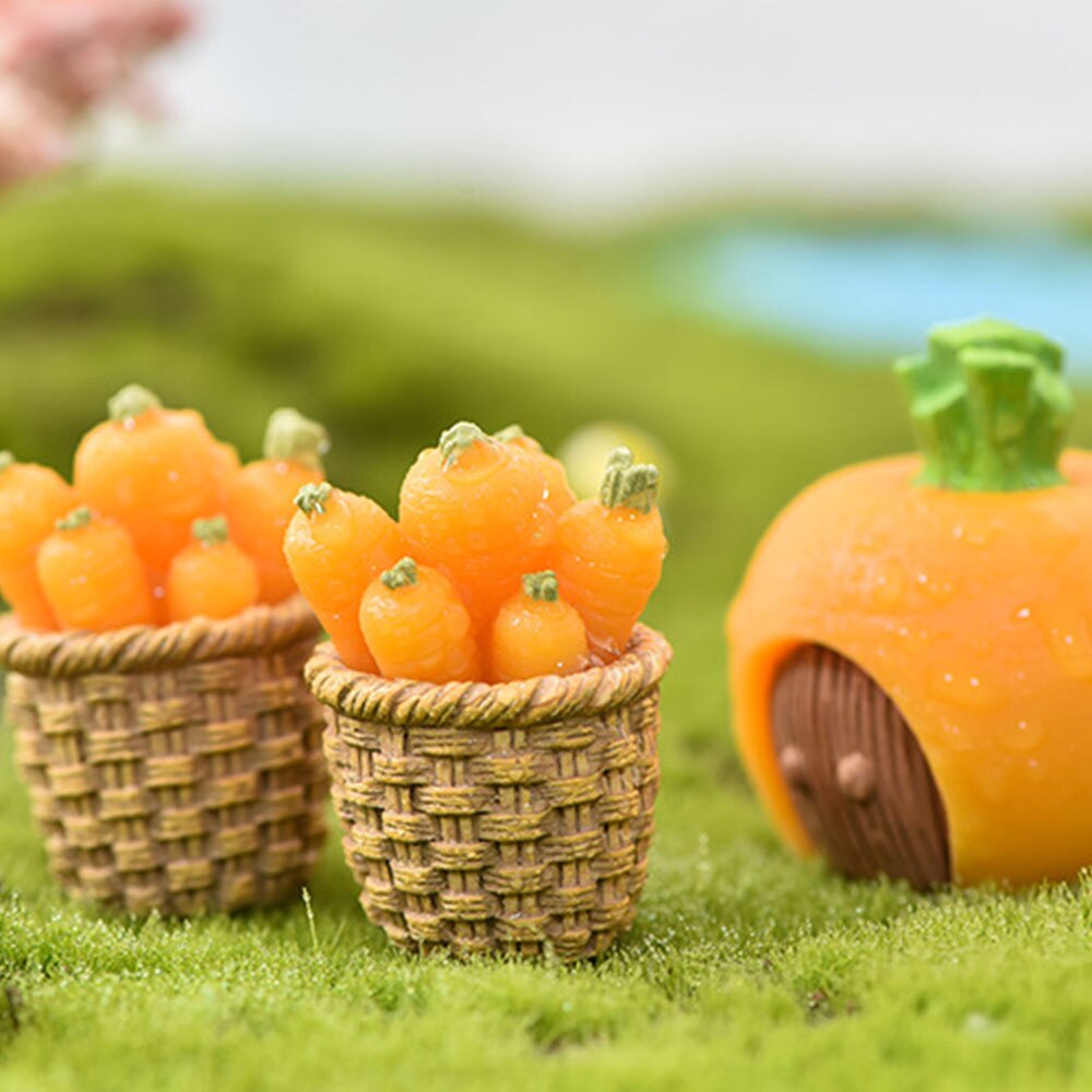 Mignon Animal dessin animé lapin carotte résine jardinage plante accessoires Micro paysage ornements jardin décoration