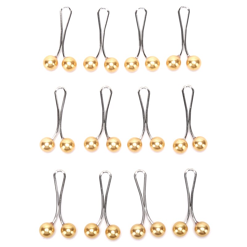 12 Stuks Hoofddoek Shawl Sjaal Lady Moslim Sjaal Hijab Clips Parel Sjaal Broche Pin Parel Hoofddoek Shawl Sjaal Lady: yellow