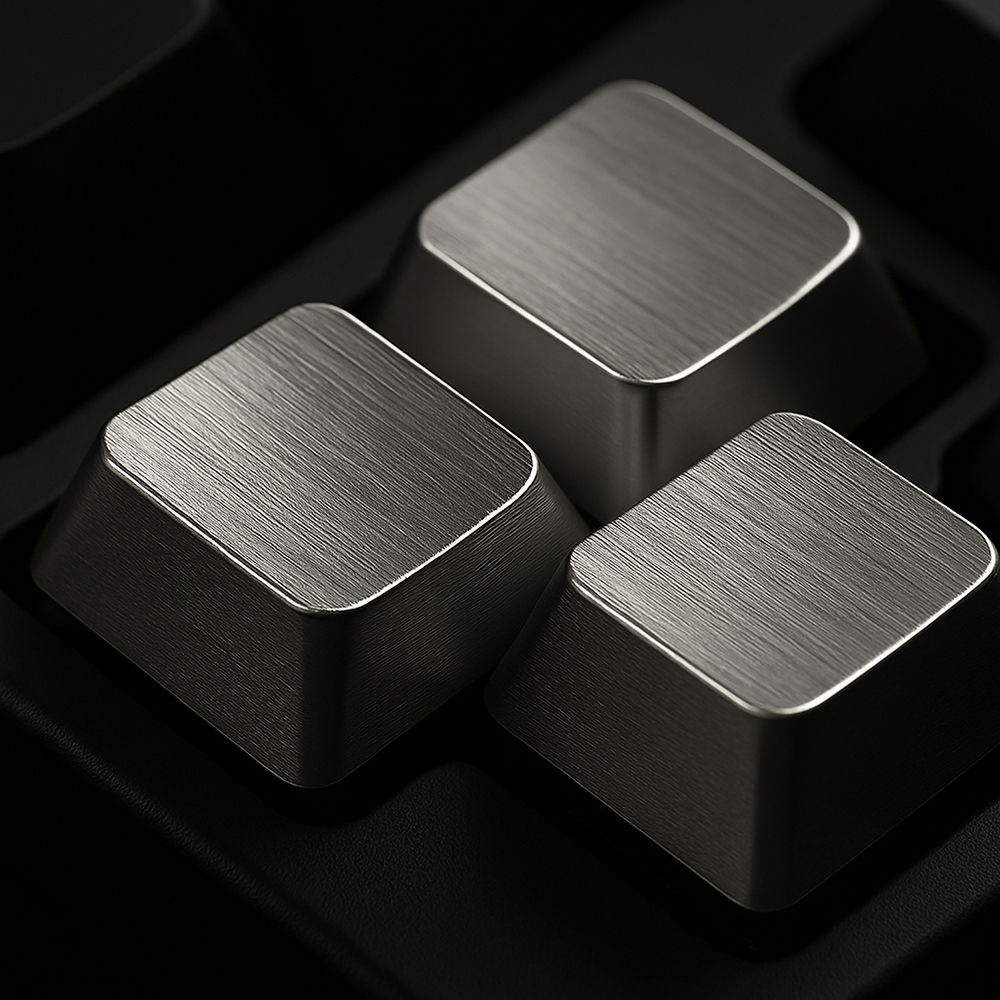1/2/3 luksuriøse spilltastaturer i aluminiumslegering, tastehetter, universelle metall-sølvfargede mekaniske tastaturer med modifikatorer og tastetrekker