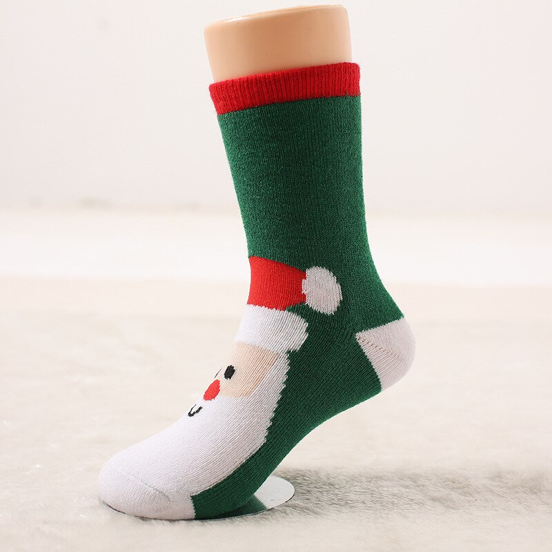 6 par/lote calcetines de Navidad para niños Otoño Invierno calcetines deportivos para niños de 1-8 años de edad Elk Santa Claus de Navidad