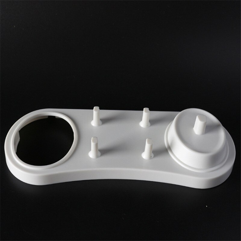 Elektrisk tandbørsteholder stativ understøttelse opbevaringsboks hvide tandbørstehoveder bundbeslag med opladerhul badeværelse tilbehør: 18.5 x 4 x 7.5cm