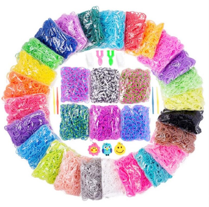 300 Rainbow Rubber Band For Bracelets Necklaces DIY Jewelry Making Handmade Colorful Loom Rubber Bands Accessorie Children
