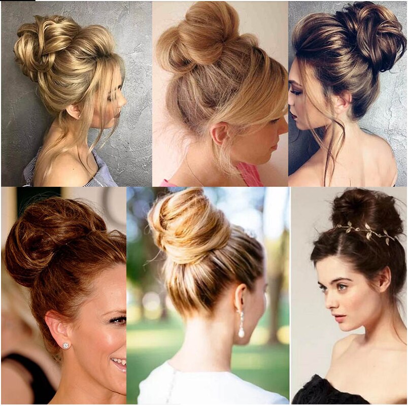 AISI BEAUTY Synthetic Hair Bun Extensions Curly Messy Bun Hair Chignons Tail Wedding Hairpiece for Women and Kids