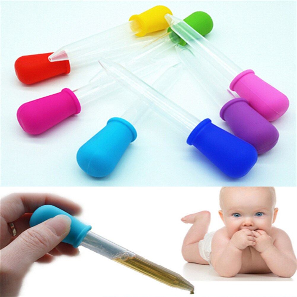 Compte-gouttes en Silicone transparent pour bébé, 1 pièce de 5ml, Pipette graduée, compte-gouttes pour aliments liquides, fournitures scolaires de laboratoire