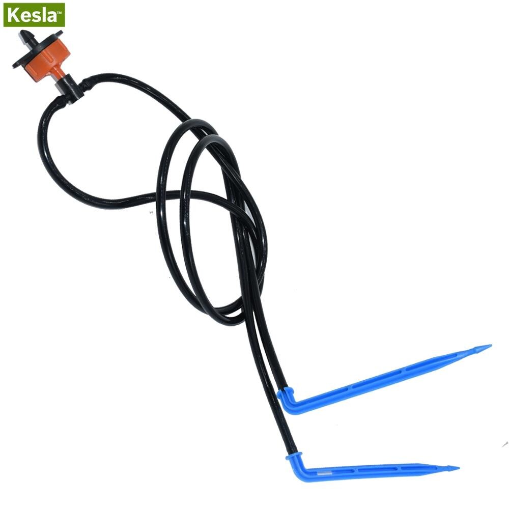 Sistema de riego por goteo para bonsái, conjunto de distribución de araña con 2 flechas de codo, gotero de 2 vías, emisores, Kits, 2L/H, 50 Uds.