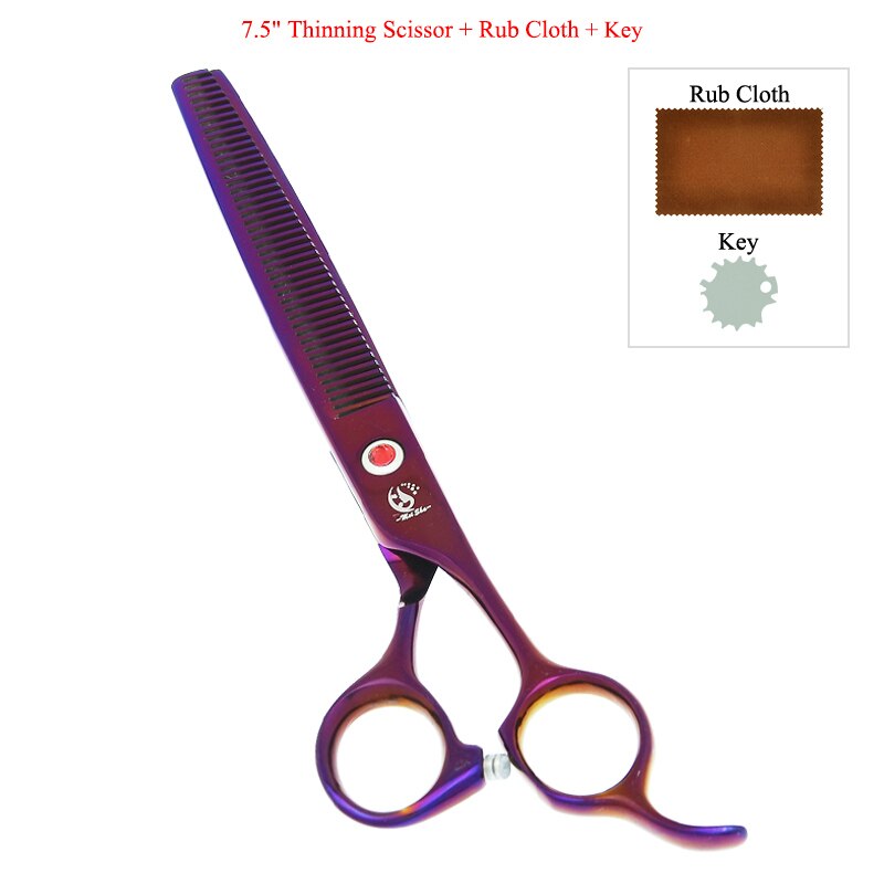 8" Pet Scissors for Dog Grooming Japan 440C Pet Cutting Shears Animal Trimming Thinning Tijeras Curved Shear B0045A: B0045A-03-75