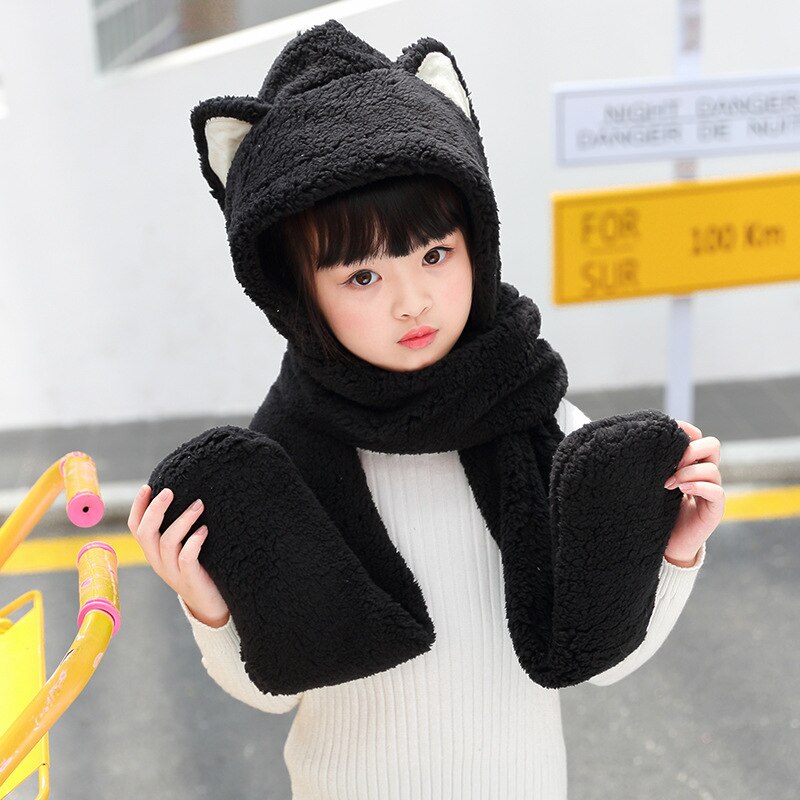 Kindersjaals kinderen jongens en meisjes kinderen warm houden sjaals sjaal met muts het einde is de handschoen  wj143