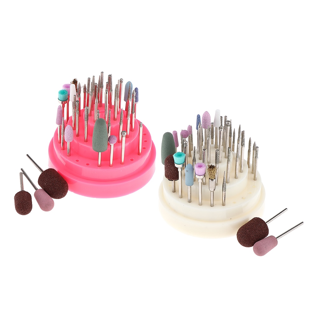 3/32 Shank Alloy &amp; Tungsten Steel Nail Drill Bits Manicure Drill Bits with Cleaning Brush 45pcs Mixed Kit
