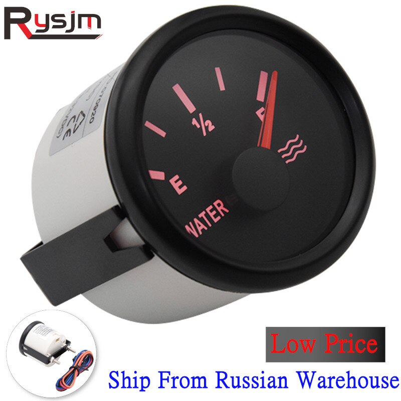 52Mm Water Level Gauge Meter 0-190ohm 240-33ohm Met Rode Backlight 12V/24V