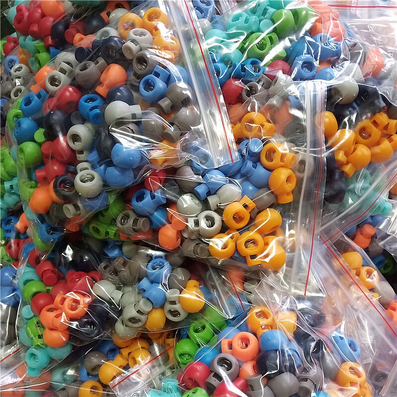50 stücke Multi Farben Kunststoff Paracord Schnürsenkel Schnur Schloss Klemme 2 See Umschalten Clip Stopper Schnürsenkel Schnur Schnallen Teile Zubehör