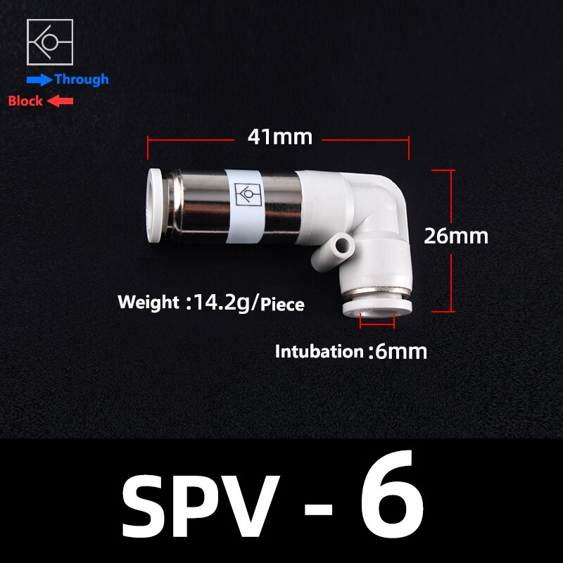 Pneumatic One-way Non Return Check Valve SMC Type Straight Control Check Valve 4mm 6mm 8mm Hose Connetor Tube One-touch Fittings: SPV-6