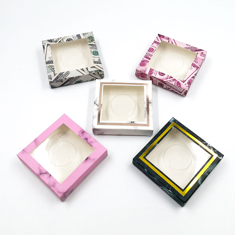paper eyelash packaging box lash boxes packaging custom own logo for 10mm-25mm mink eyelashes square case bulk