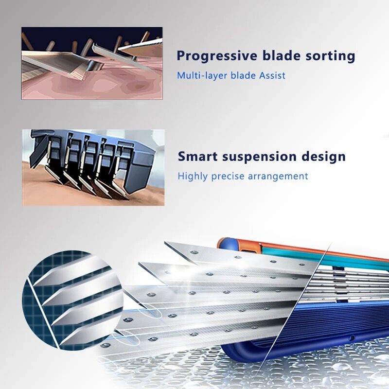 Lame de rasoir à 5 couches, lame de rasoir manuelle pour hommes, lame de rasoir de sécurité, lame de rasoir classique réutilisable pour la protection de la peau avec sac