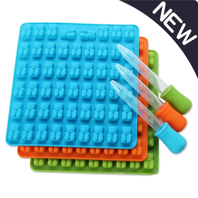 Molde de silicona con forma de oso para hacer dulces, con gotero, con forma de oso, jalea de molde pastel en forma de oso, fabricante de Chocolate, 11%