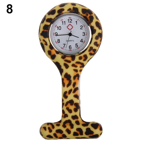 Reloj de bolsillo para mujeres y enfermeras, broche de silicona estampado a la para enfermeras, Túnica, reloj de bolsillo con cadena, esfera de acero inoxidable de cuarzo: 8