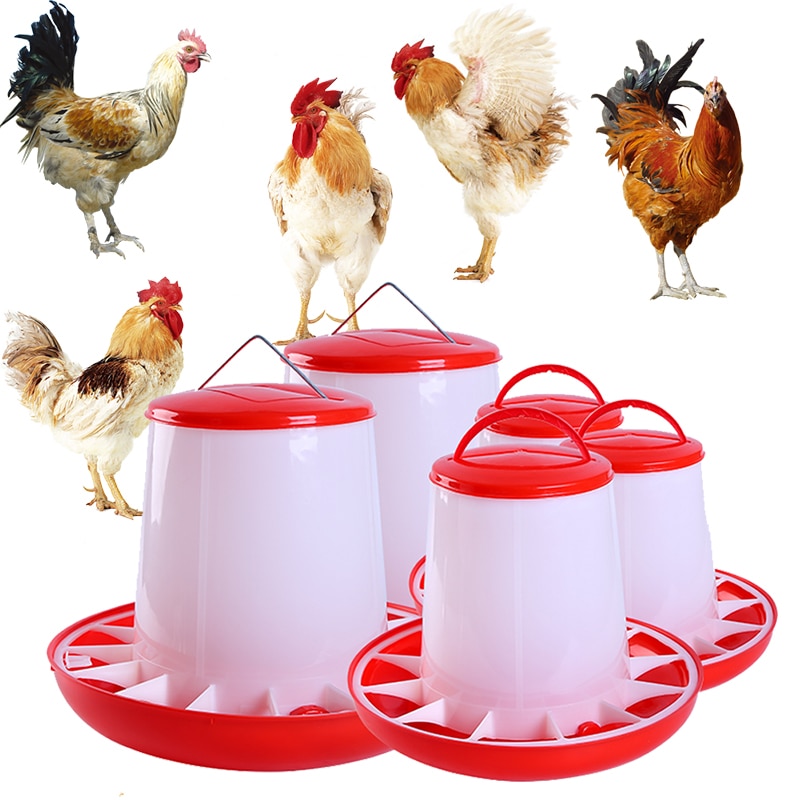 2Pcs/Sets Chicken Feeder Bucket 1/3/6kg Duck Goose Automatic Fodder Barrel Bird Feeding Cup Farm Poultry Feed Tool