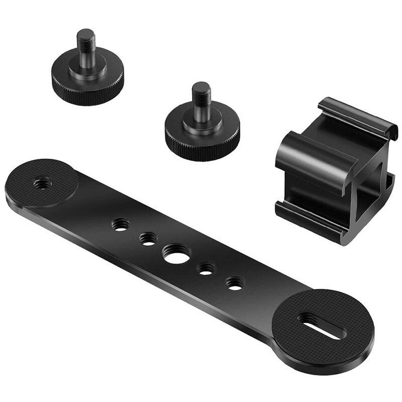 Triple Cold Shoe Extension Pole, Microphone Holder Extension Pole Holder with 1/4 3/8 Compatible Gimbal, Tripod, OSMO