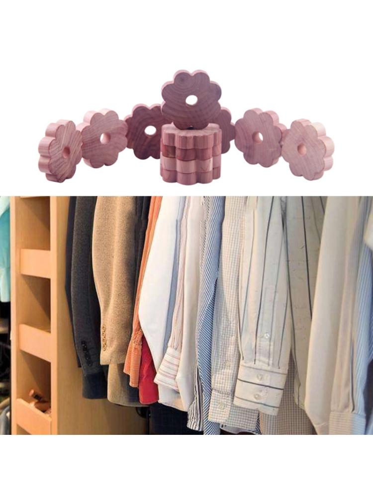 12Pcs Cederhout Blok Sneeuwvlok Stuk Garderobe Natuurlijke Muggenspray Mot 28GF