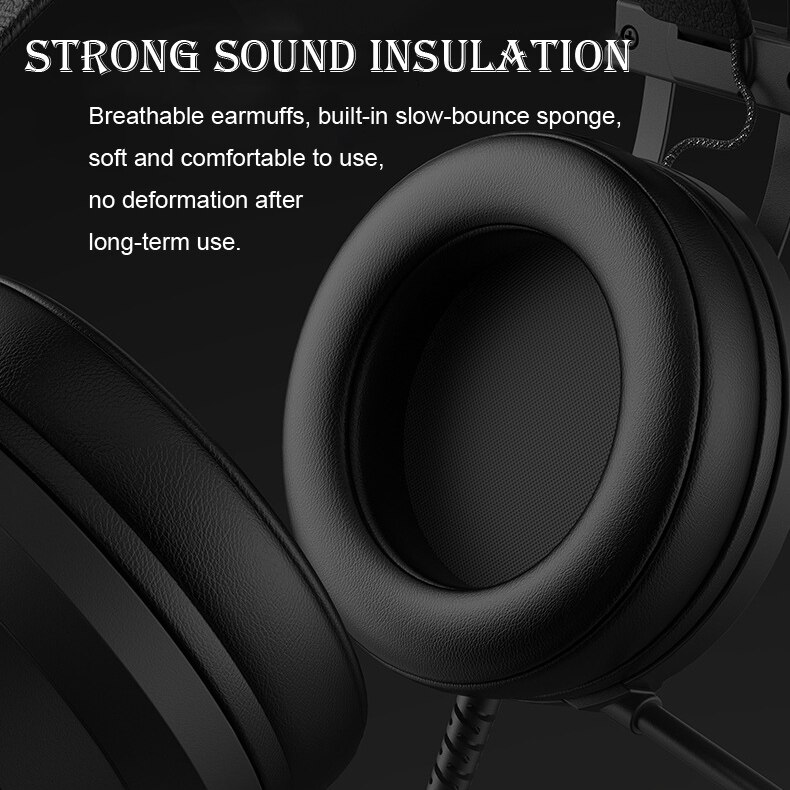 Headset Over-ear Wired Game Earphones Gaming Headphones Deep Bass Stereo Casque With Microphone For PS4 Xbox PC Laptop Gamer