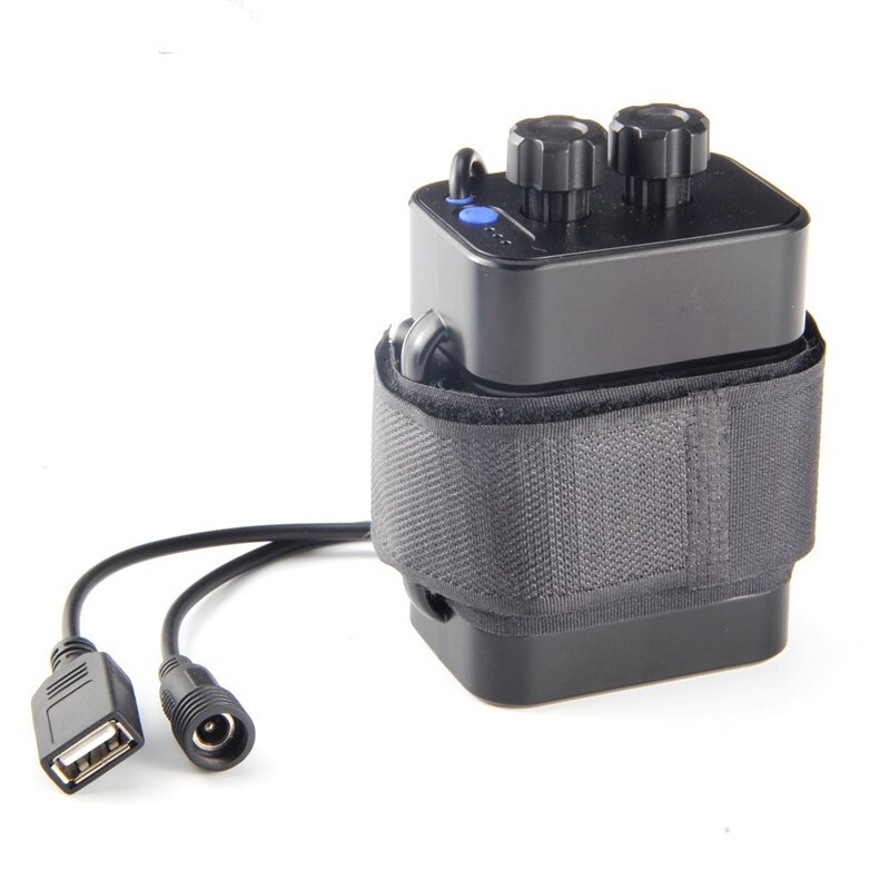 6 section 18650 battery box 18650 battery pack 5VUSB/8.4VDC dual interface 18650 waterproof battery box: Black