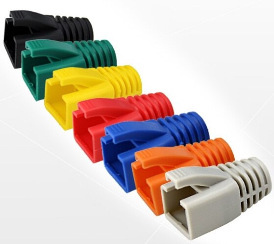 RJ45 Cat7 Caps Cat6a Network Ethernet Cable Connector Cat 7 Plug Protective Multicolour Boots Sheath Color Bush OD 8.5mm: Other / 0.2M