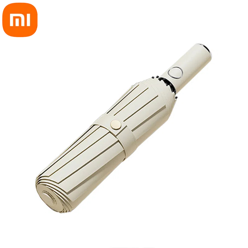 Paraguas totalmente automático Xiaomi 32 Bone con doble protección solar a prueba de viento paraguas plegable adecuado para hombres y mujeres adultos: Blanco