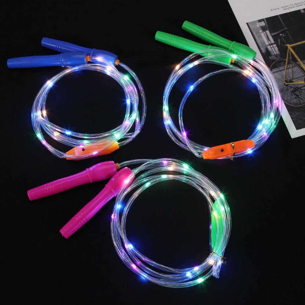 Cuerdas de saltar luminosas LED, cuerda de velocidad deportiva para niños, ejercicio nocturno, Fitness, entrenamiento, columpio deportivo