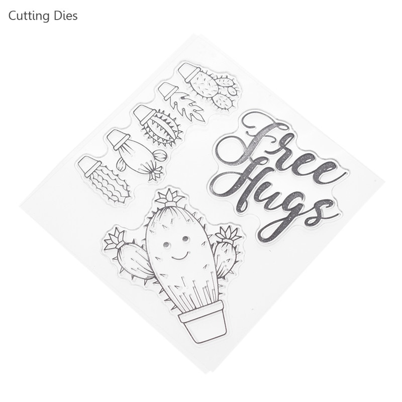 Söt tecknad kaktus genomskinliga klara stämplar för scrapbooking fotoalbum gör det själv silikon gummistämplar hantverk