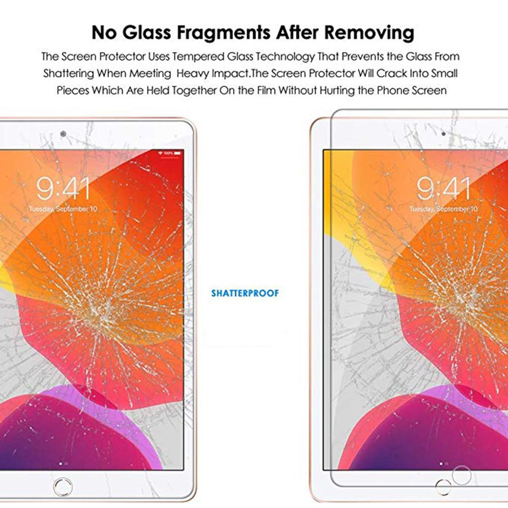 2 Pcs 1 PC Clear Tempered Glass Screen Protectors For iPad 7th Generation 10.2inch With Wiping cloth