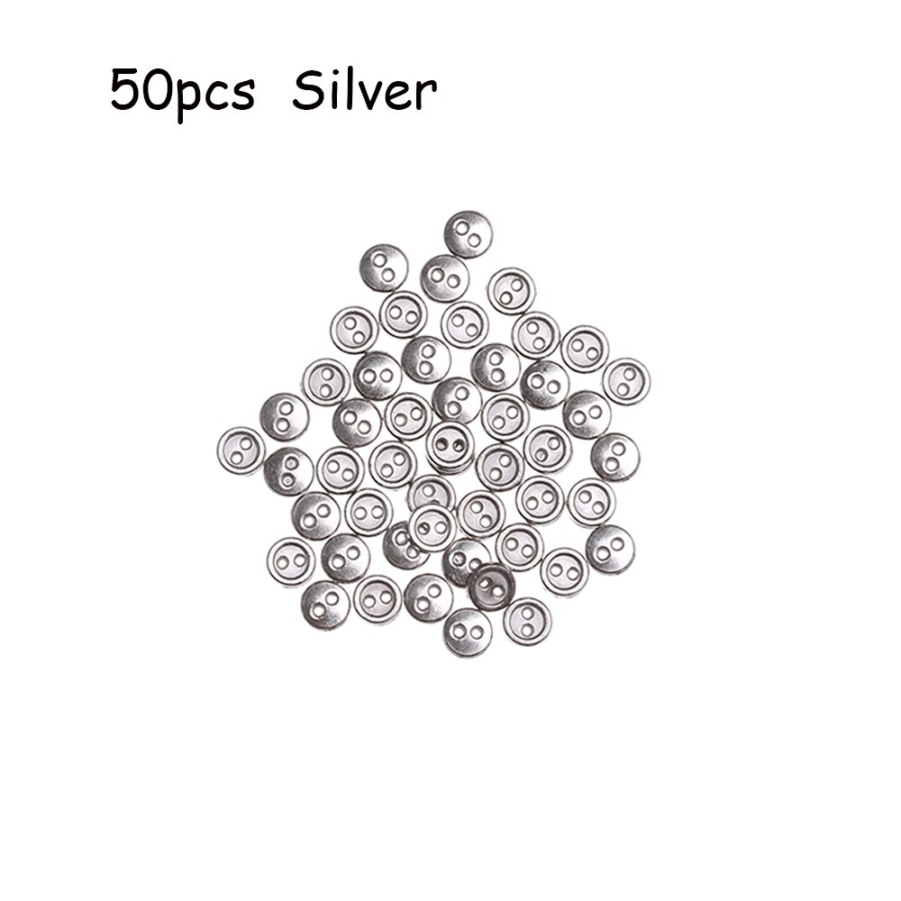2-Gaten Mini Pop Knop Diy Handgemaakte Naaien Knop Plaksteen Button Scrapbooking Accessorie Botões Para Costura: silver / 4 Mm