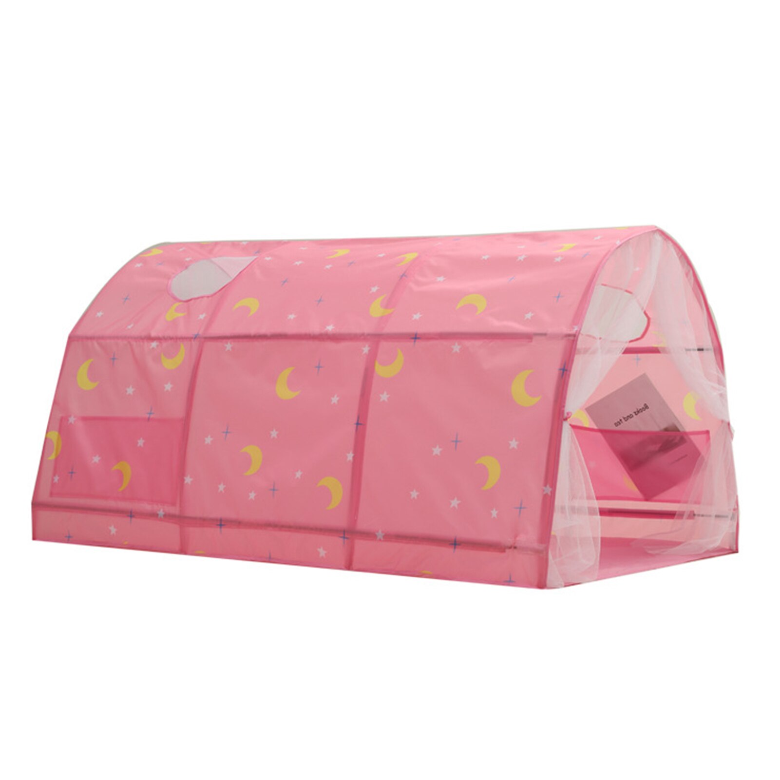 Boys Girls Double Net Curtain Inner Pocket Camping Baby Toddlers Starry Sky Bedroom Decor Sleeping Cute Cartoon Kids Play Tent