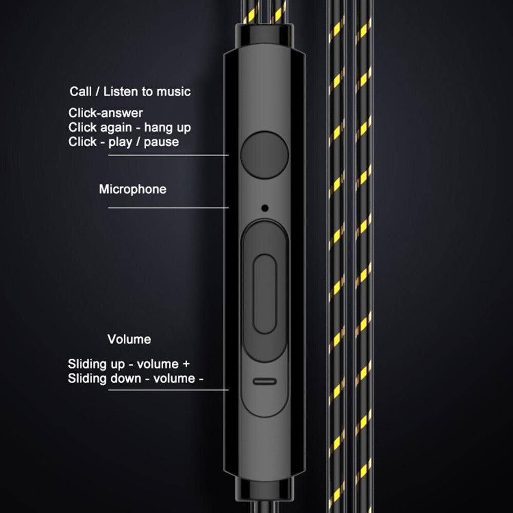 3.5mm earphones Wired headphones with mic Quad Core Double Action Ring earphones In-ear Headset Earbuds 3D Stereo Volume Control