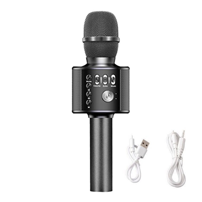 Wireless Handheld Microphone Protable Mic Speaker USB Bluetooth Karaoke Player R3ME: BK
