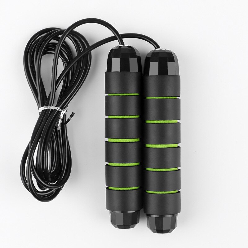 Jump Rope Sports PVC Bearing Jump Ropes Crossfit with Anti-Slip Handle Adjustable Wire Skipping Home Indoor Fitness Springtouw: green